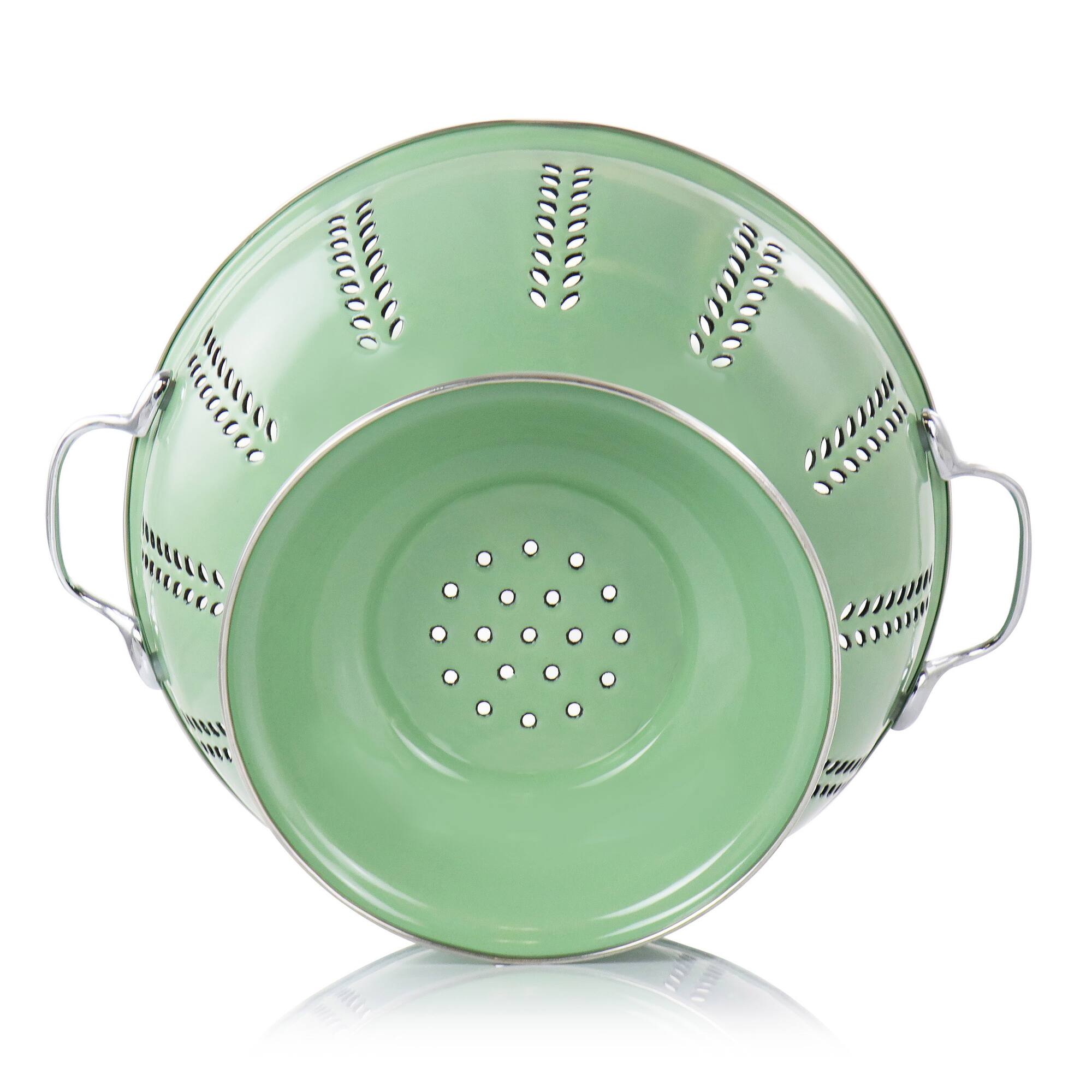 Gibson Home Plaza Cafe Green 4 Quart Enamel Colander
